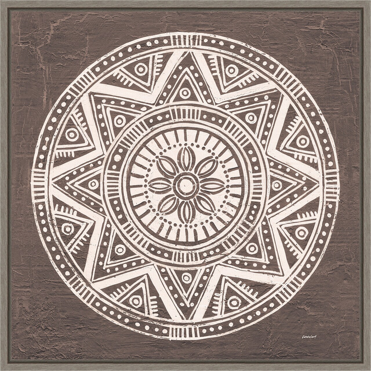 Seville I FB Spice by Kathrine Lovell 16-in. W x 16-in. H. Canvas Wall Art Print Framed in Grey